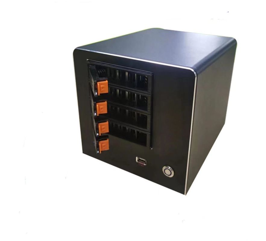 Khung NAS Storage Server Chassis Nhà 4 Bay Computer Case Panel hợp kim nhôm